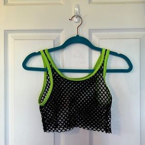 Like green and black crop top